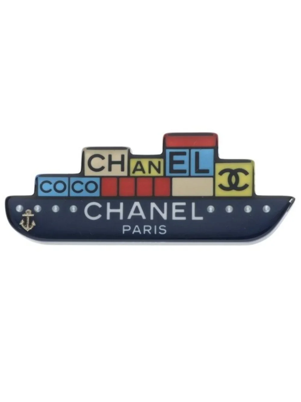 Chanel CC Logo Ferry Motif Brooch